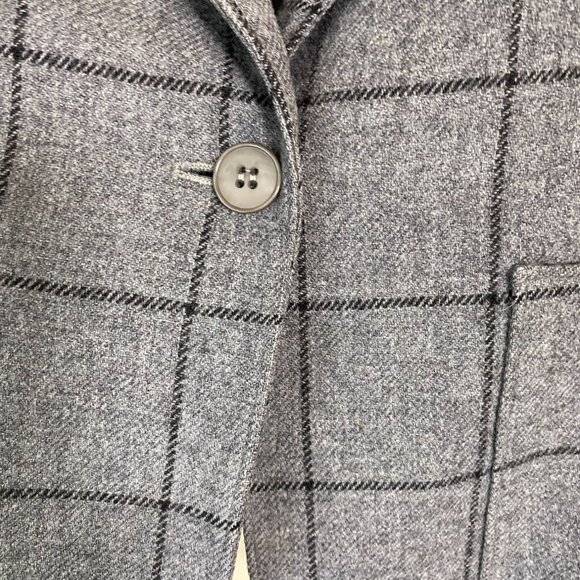 VTG Pendleton Virgin Wool Blazer Jacket Gray Windowpane size 12 Petite Plaid USA - Picture 12 of 16